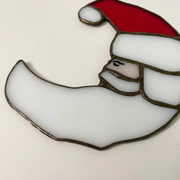 Stained Glass Crescent Moon Santa Claus Sun Catcher 4.25 Inch - Picture 7 of 16
